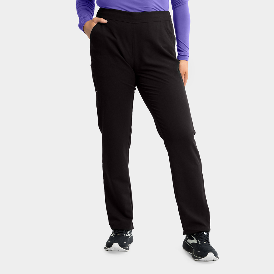 Women  Pant  7801  Womens Half Knit Waistband Tapered-Leg Pant