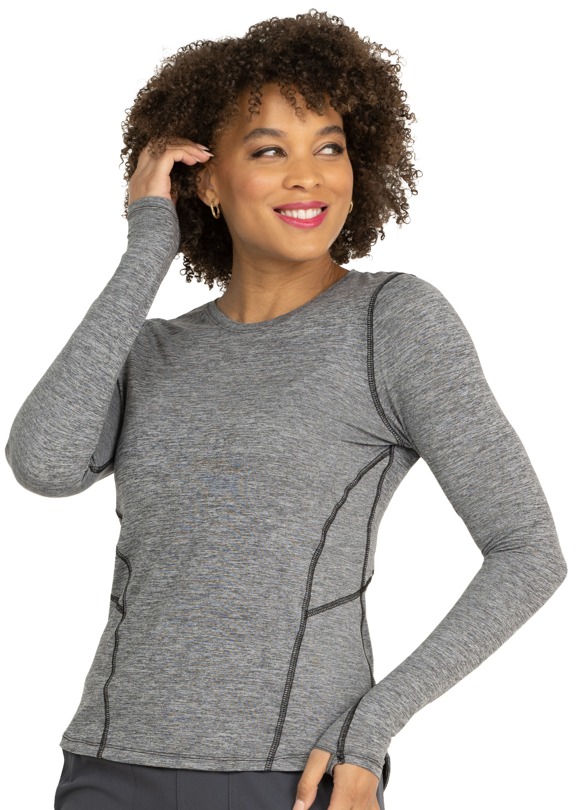 Women  Layer  1122  Lily Brushed Knit Tee Shirt w/Thumb Hole