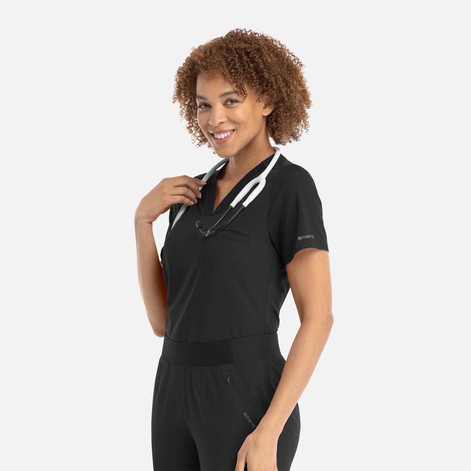 Women  Top  20301  Womens Banded V-Neck Top